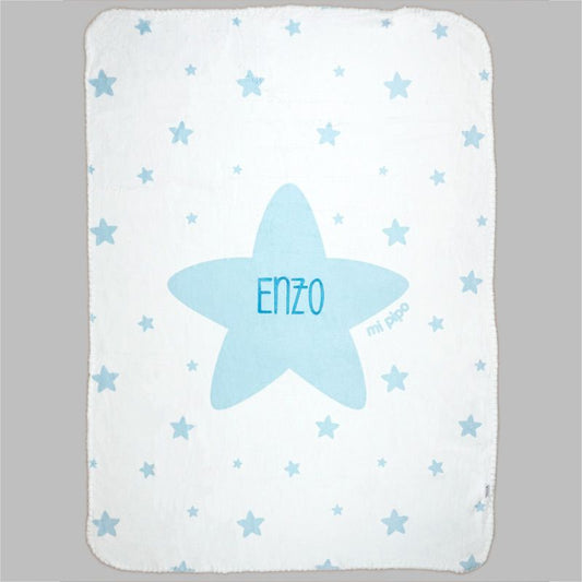 Arrullo Estrellas Azul Personalizado tacto terciopelo