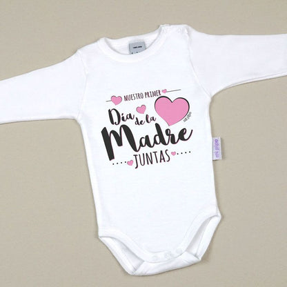 Babidu Body Divertido Nuestro primer día de la Madre JUNTAS Corazones Rosa