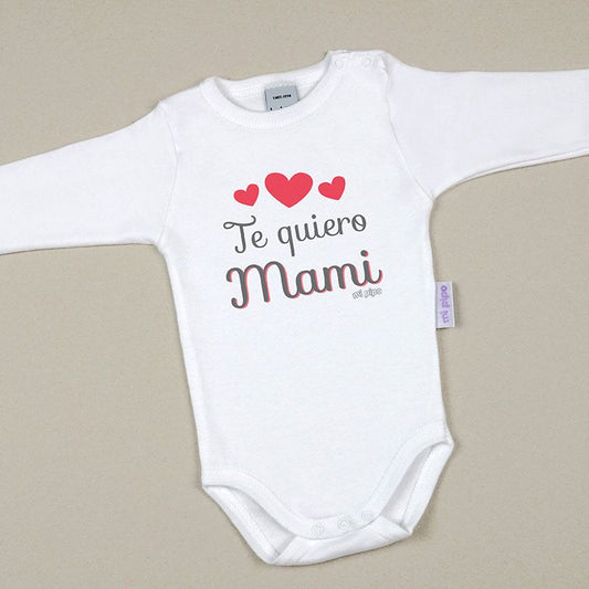 Babidu Body Divertido Te quiero mami con 3 corazones