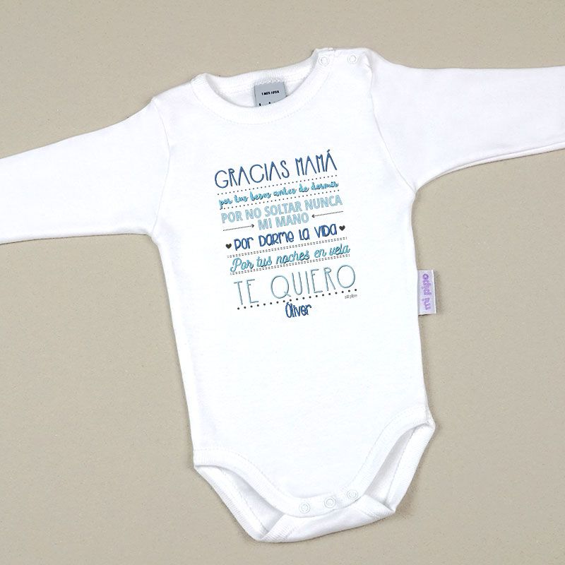 Babidu Body Personalizado Mamá Gracias Mamá por...(Nombre)