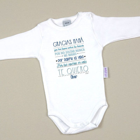 Babidu Body Personalizado Mamá Gracias Mamá por...(Nombre)