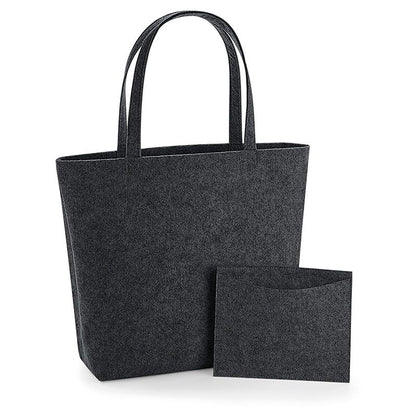 Bolso Shopper fieltro Gris Corazón + Nombre