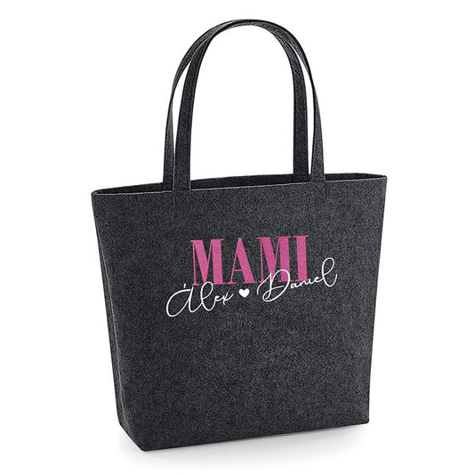 Bolso Shopper fieltro Mami Corazoncito + Nombres