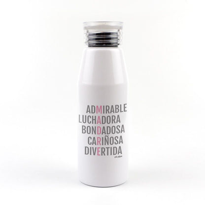 Botella Aluminio divertida Mamá Adjetivos