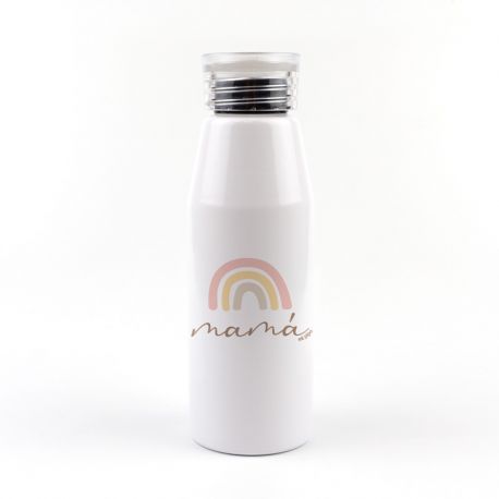 Botella Aluminio divertida Mamá Arcoíris Soft