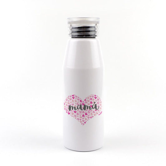 Botella Aluminio divertida Mamá corazón de corazones