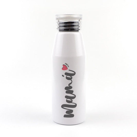 Botella Aluminio divertida Mamá corazoncito