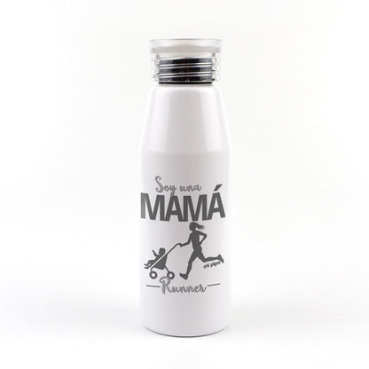 Botella Aluminio divertida Soy una Mamá runner