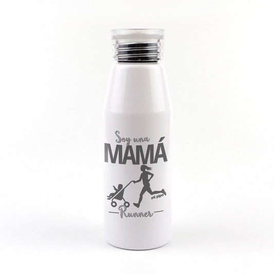 Botella Aluminio divertida Soy una Mamá runner