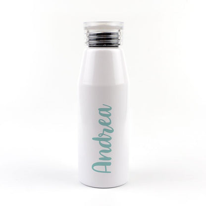 Botella Aluminio personalizada Caligrafía Menta