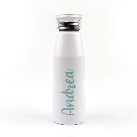 Botella Aluminio personalizada Caligrafía Menta