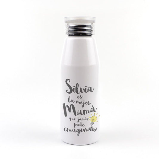 Botella Aluminio personalizada (Nombre) es la mejor Mamá que jamás pude imaginar