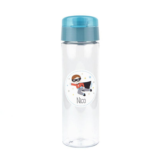 Botella Superhéroe Azul 600ml personalizada