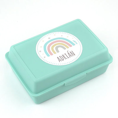 Cajita Porta Alimentos Arcoíris Soft Menta personalizada