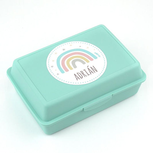 Cajita Porta Alimentos Arcoíris Soft Menta personalizada