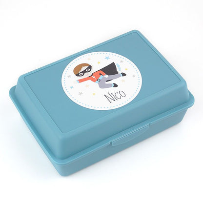 Cajita Porta Alimentos Superhéroe Azul personalizada