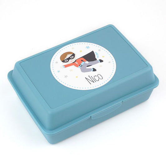 Cajita Porta Alimentos Superhéroe Azul personalizada