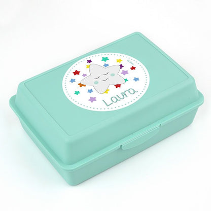 Cajita Porta Alimentos Estrella Sonrisa Menta personalizada
