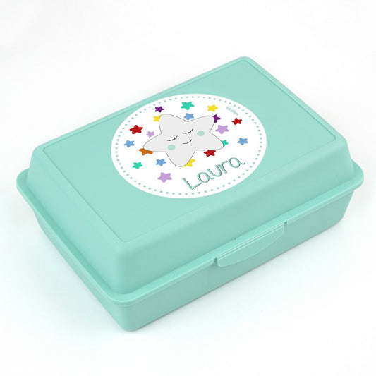 Cajita Porta Alimentos Estrella Sonrisa Menta personalizada