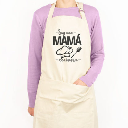 Delantal Algodón Premium Divertido Soy una Mamá Cocinera