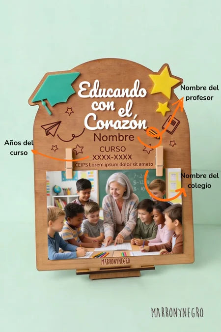 PORTAFOTOS EDUCANDO CON EL CORAZÓN - PERSONALIZADO-
