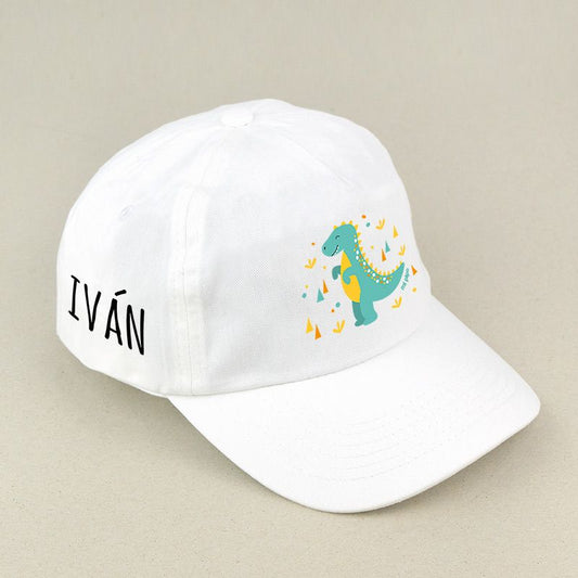 Gorra Junior Dinosaurio Blanca personalizada