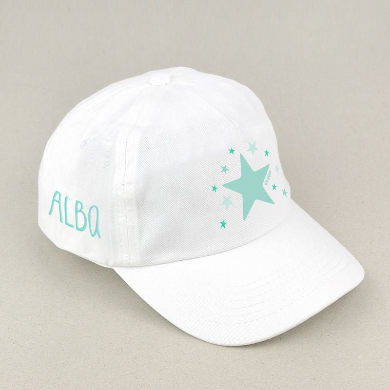 Gorra Junior Estrella Menta Blanca personalizada