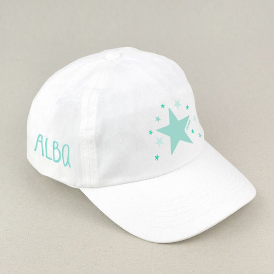 Gorra Junior Estrella Menta Blanca personalizada