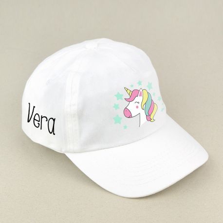 Gorra Junior Unicornio Blanca o Rosa personalizada