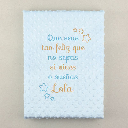 Manta Cuento Celeste con tu propia frase