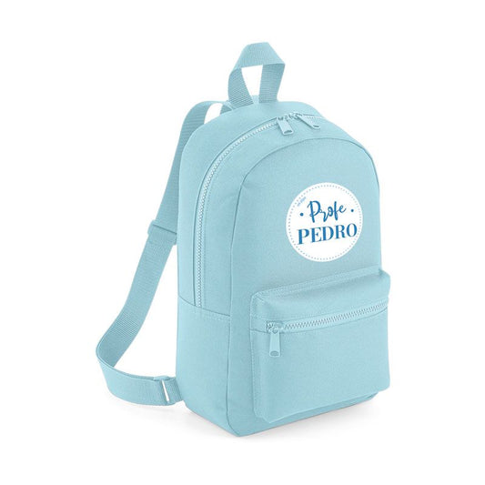 Mochila Medium Nylon Seño/Profe (Nombre) Azul, color a elegir