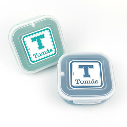 Pack 2 Fiambreras herméticas personalizadas School, color Menta y Azul