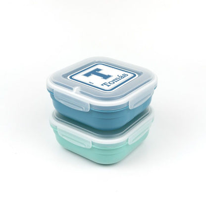 Pack 2 Fiambreras herméticas personalizadas School, color Menta y Azul