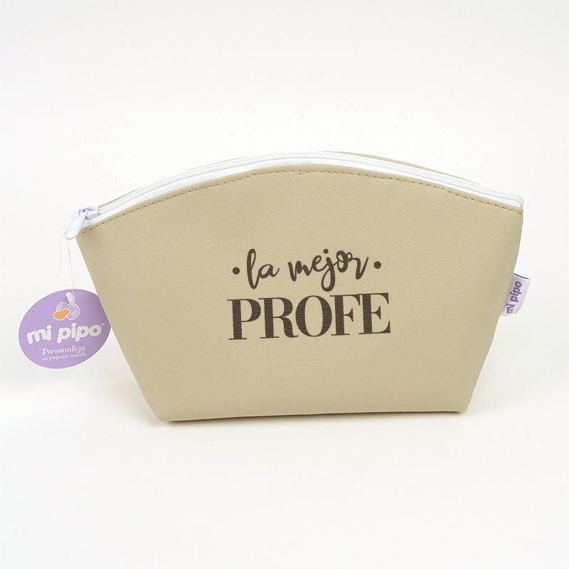 Pack Bolso Shopper + Neceser polipiel Beige La mejor Profe/Seño