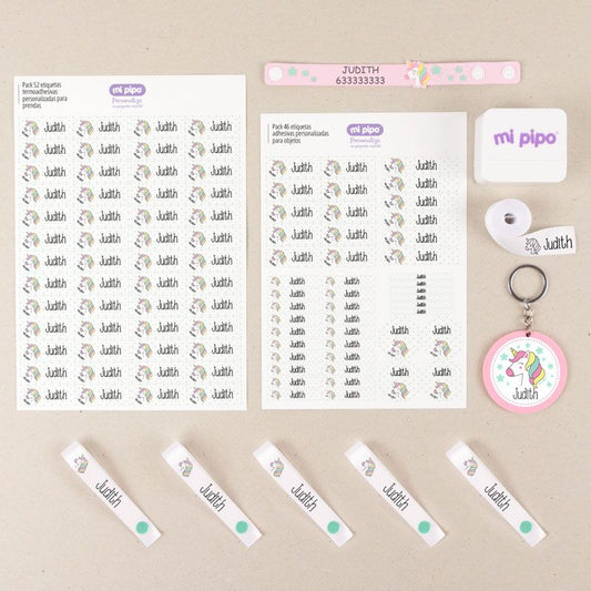 Pack Marcatodo Premium personalizado Unicornio + Regalo Llavero