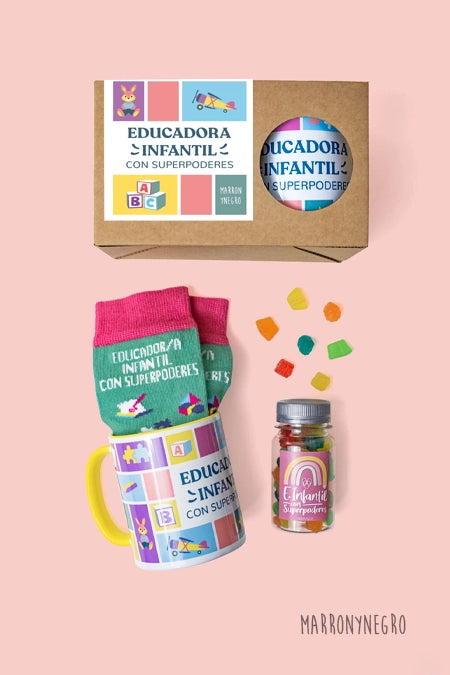 PACK TAZA EDUCADORA INFANTIL CON SUPERPODERES