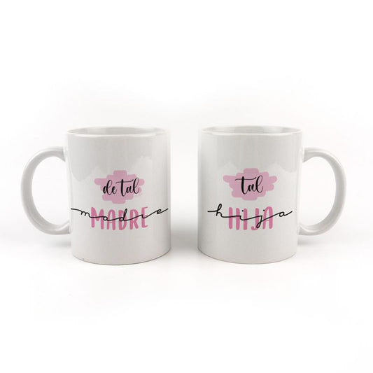 Pack Tazas cerámica o plástico De tal Madre, tal Hija