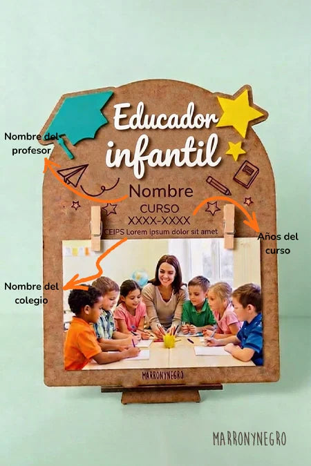 PORTAFOTOS EDUCADOR INFANTIL CON SUPERPODERES-PERSONALIZADO-