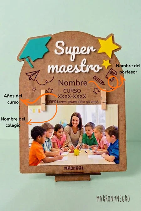 PORTAFOTOS MAESTRO CON SUPERPODERES- PERSONALIZADO-