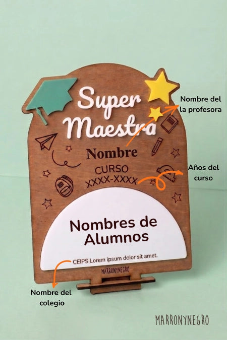 RECUERDO CLASE MAESTRA CON SUPERPODERES - PERSONALIZADO -