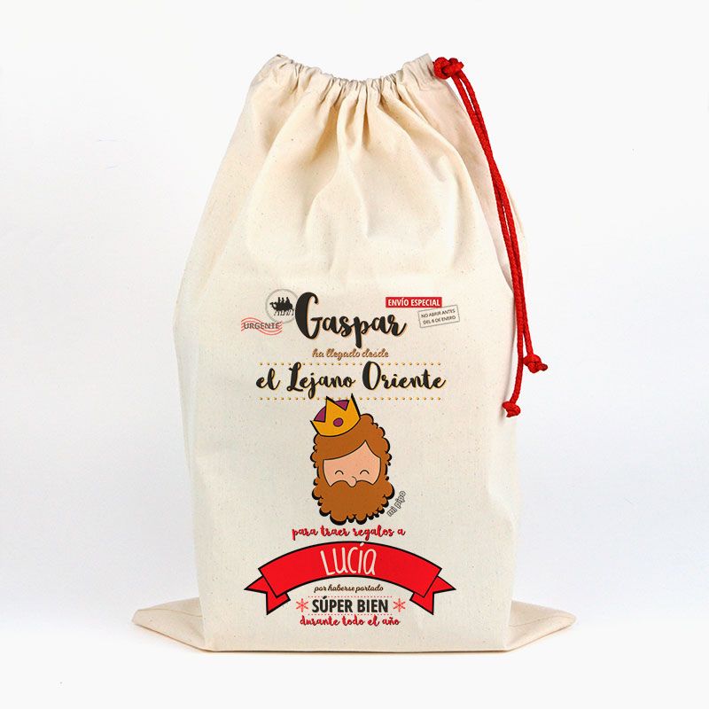 Saco Navideño para Regalos Gaspar personalizado