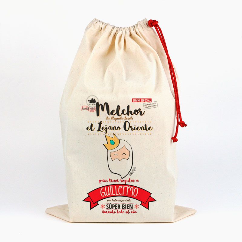 Saco Navideño para Regalos Melchor personalizado