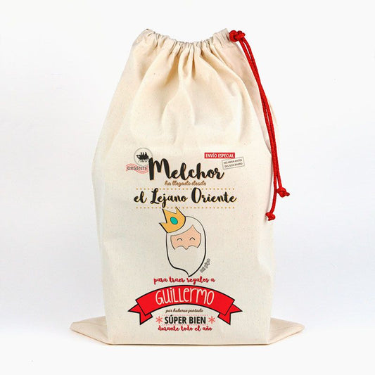 Saco Navideño para Regalos Melchor personalizado