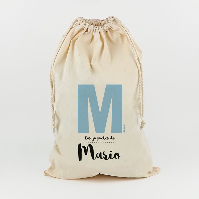 Saco para Juguetes Personalizado Inicial azul juguetes