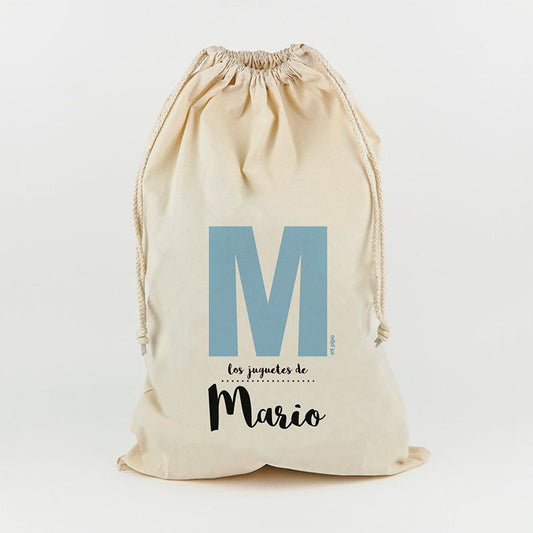 Saco para Juguetes Personalizado Inicial azul juguetes