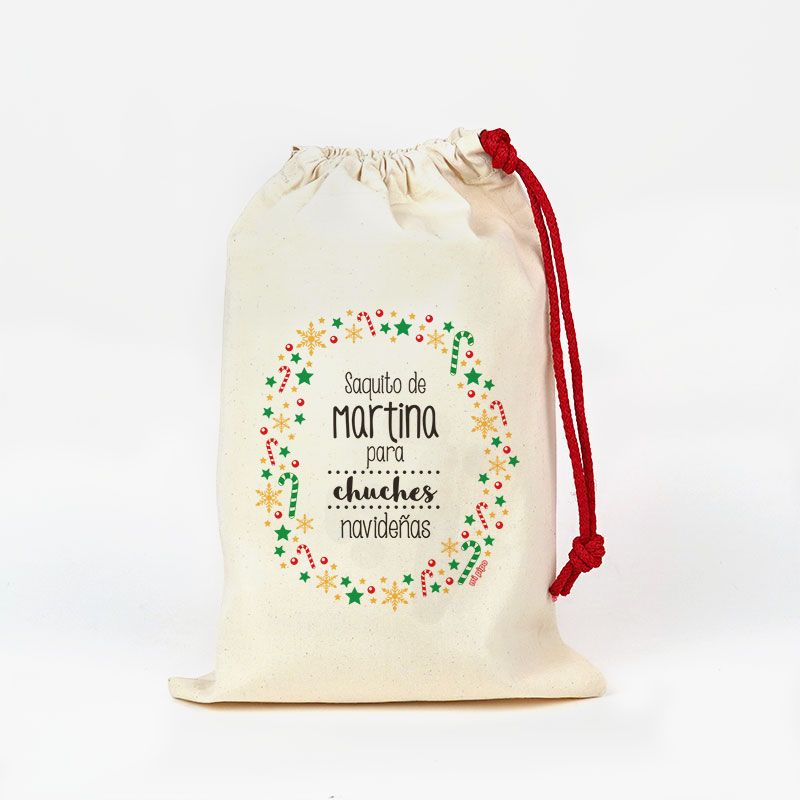 Saco pequeño Navideño para Chuches caramelos colores personalizado