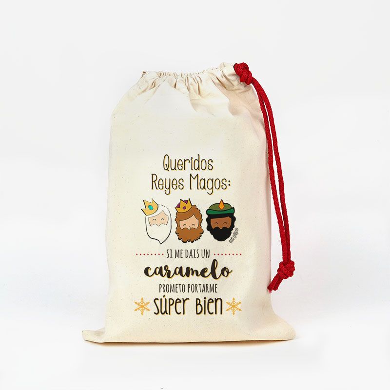 Saco pequeño Navideño para Chuches Queridos Reyes Magos