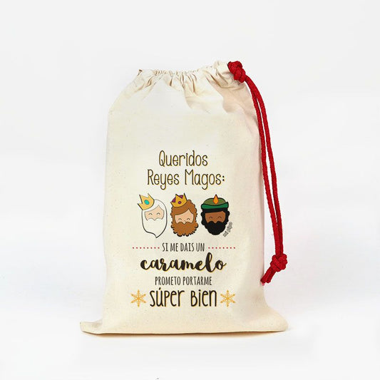 Saco pequeño Navideño para Chuches Queridos Reyes Magos
