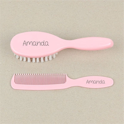 Set Cepillo y peine rosa Personalizados